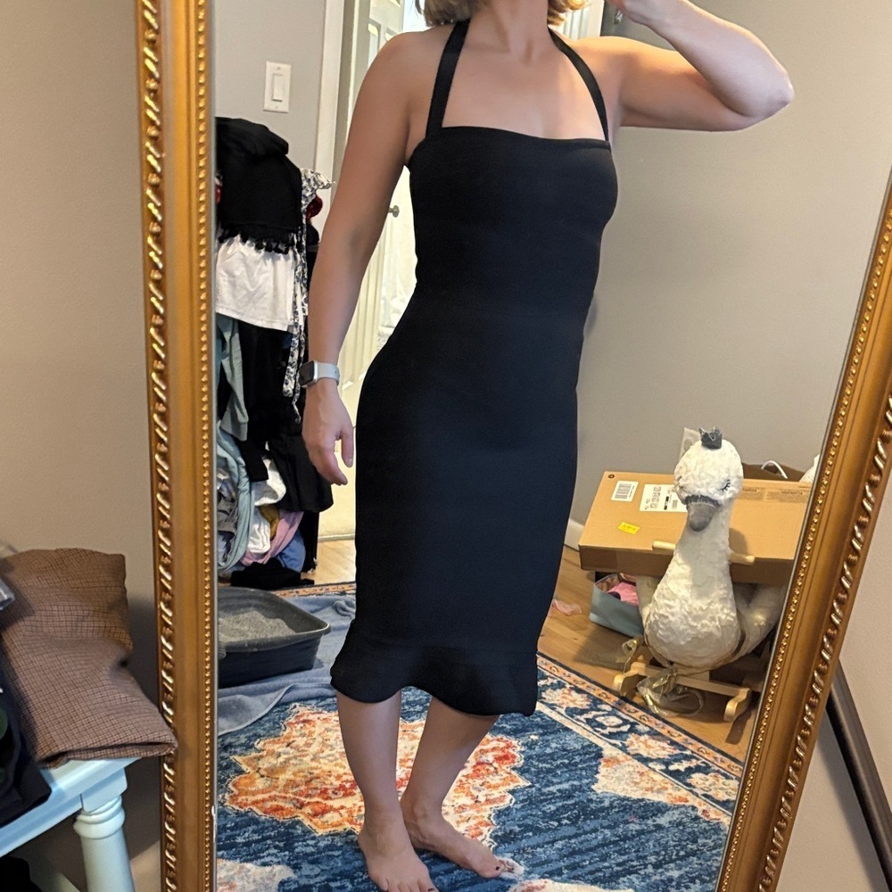 Elegant Black Halter Dress
